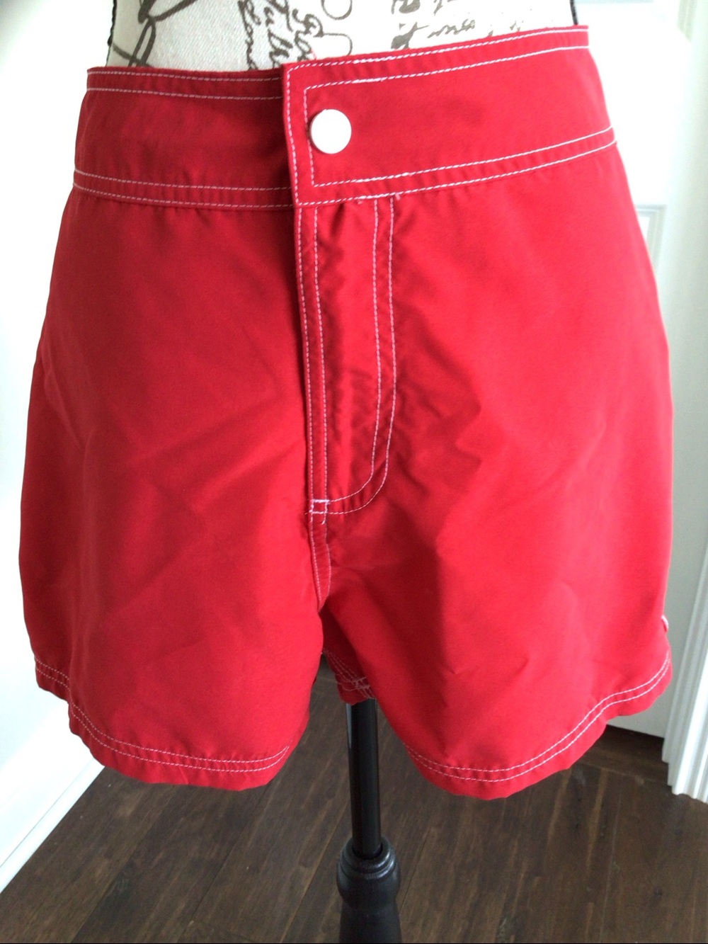 Venus Women’s Red Athletic Swim board Shorts with Contrast Stitching Sz 12